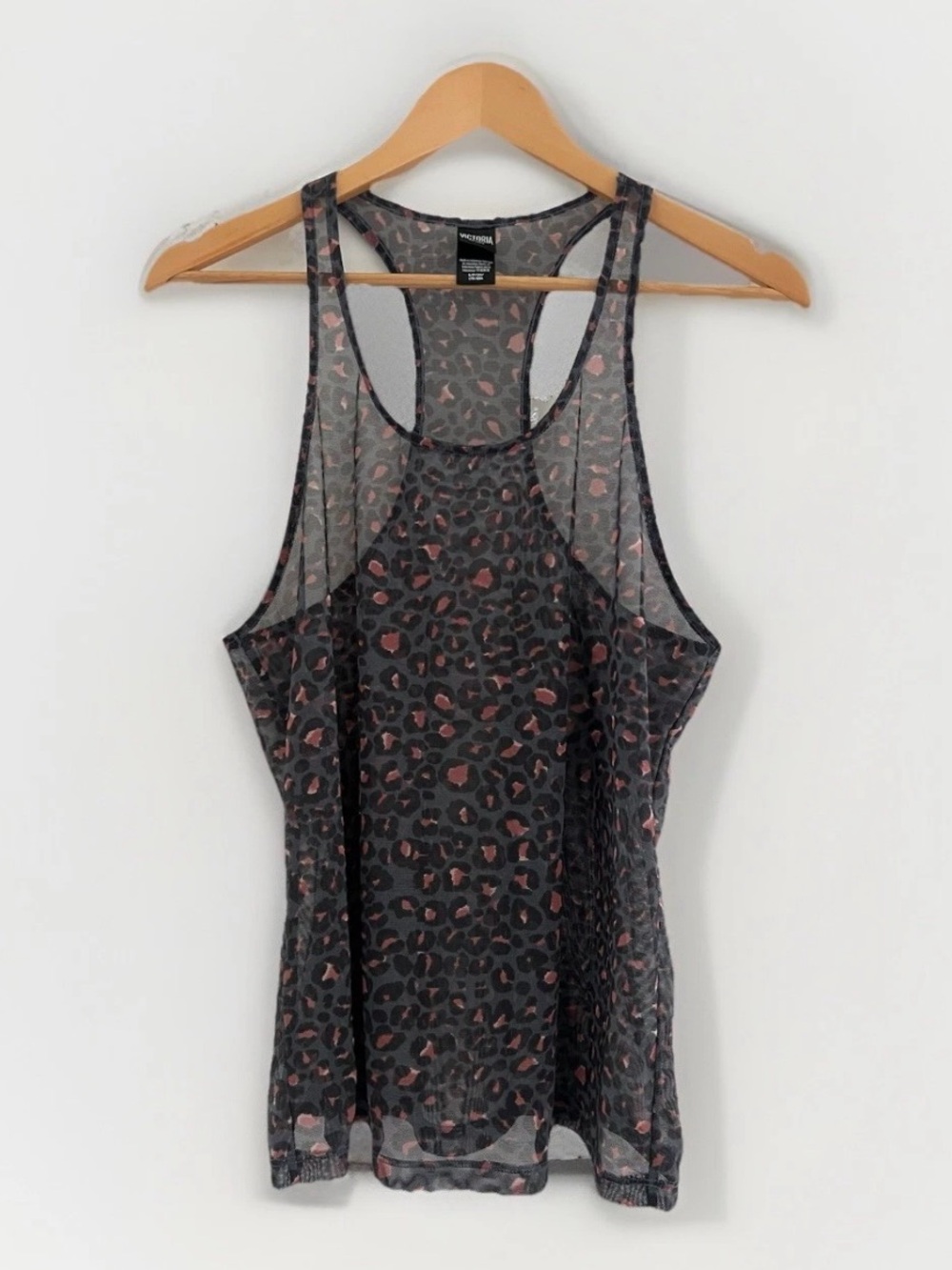 Victoria Secret Sport Sheer Leopard Racerback Tank Small